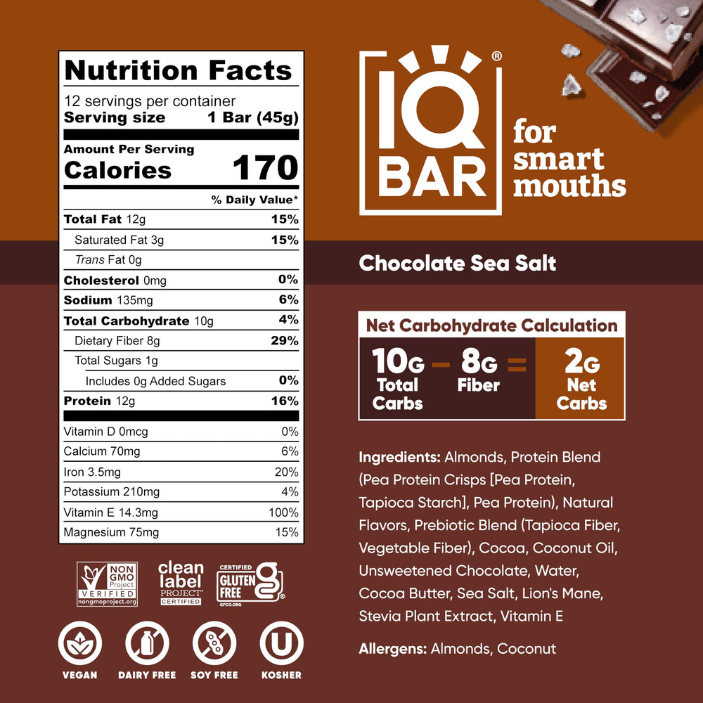 IQBAR open box displaying 36-count pack for value and supply benefit