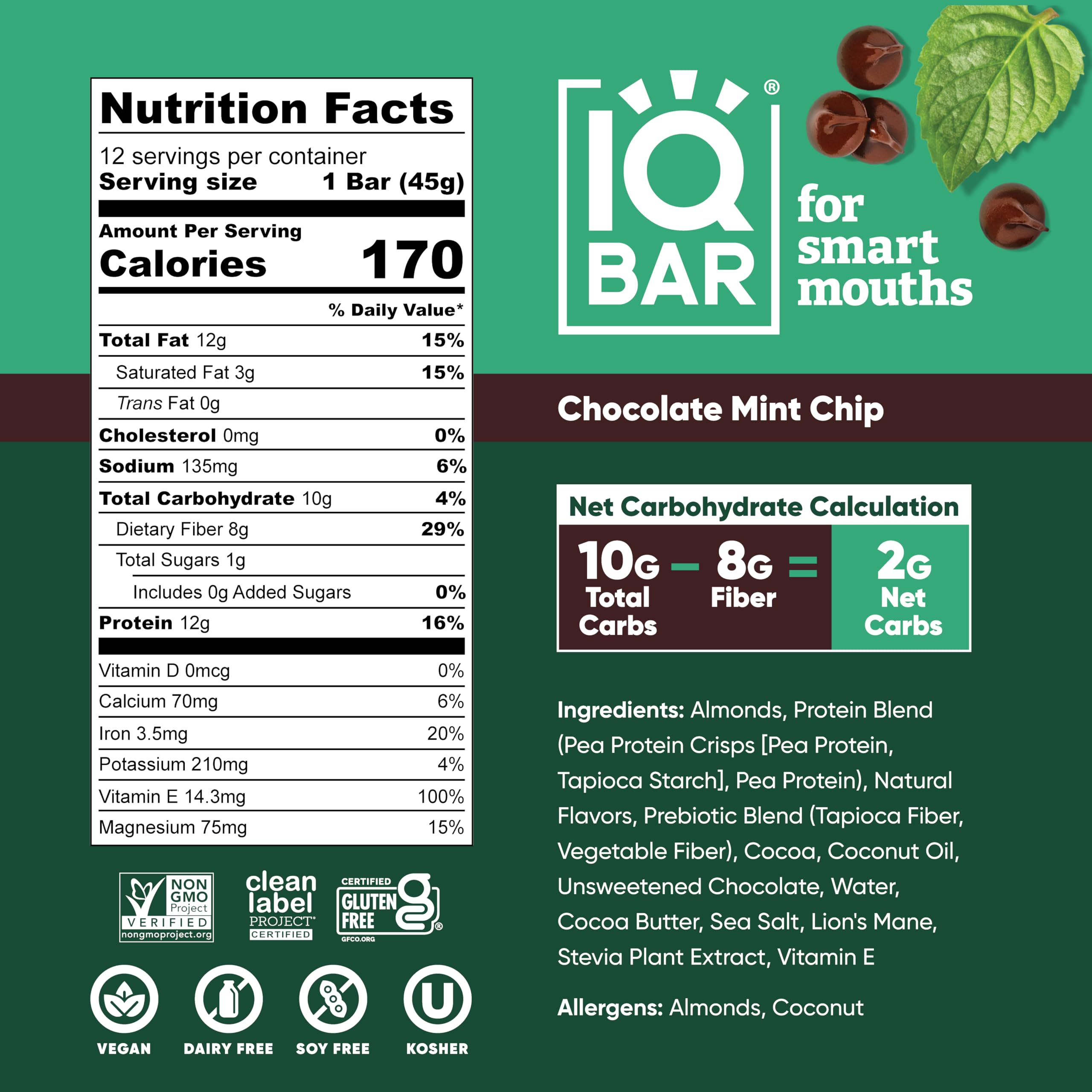 IQBAR bar beside coffee as a balanced, low-sugar breakfast option