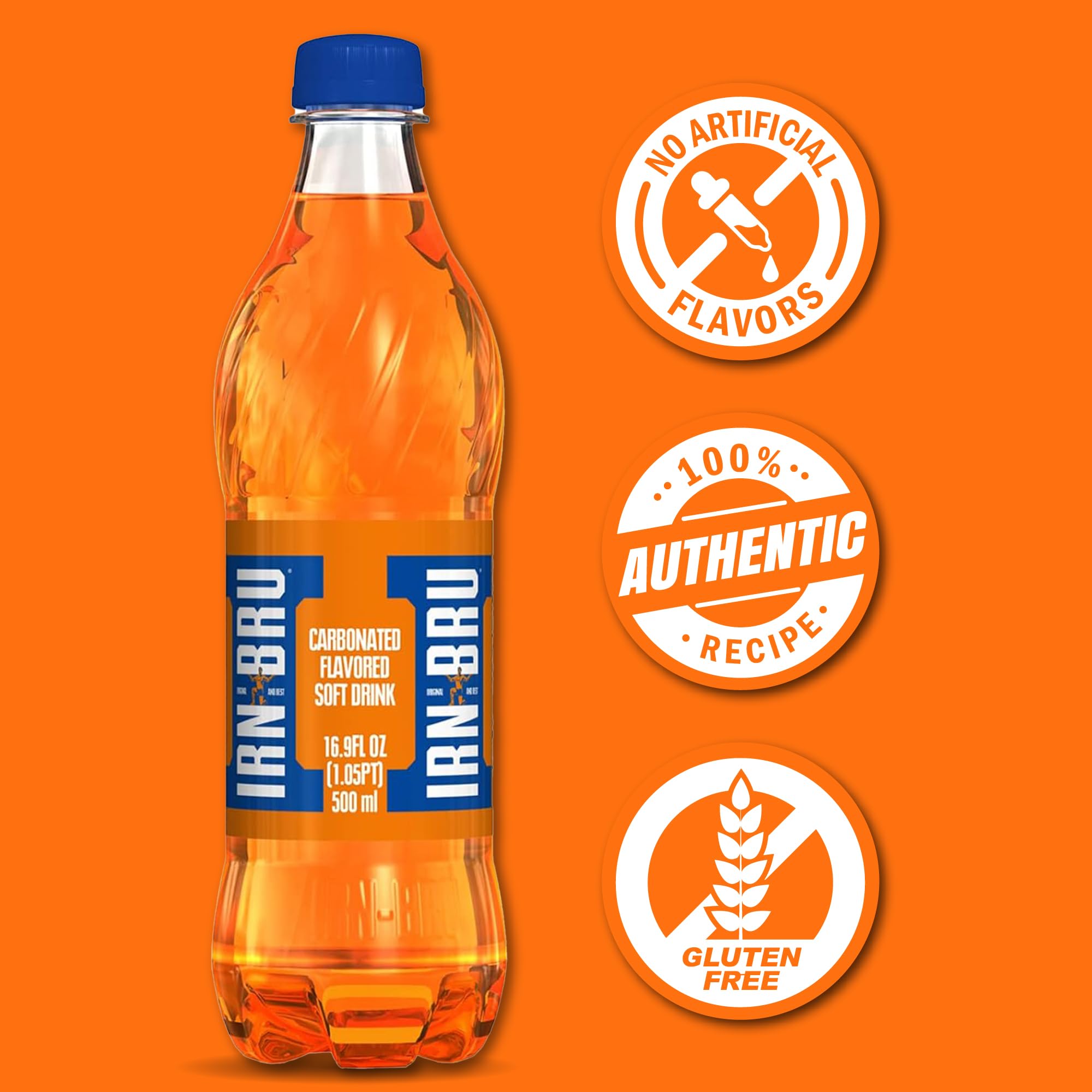 IRN-BRU bottle cap and label displaying brand clarity and resealability
