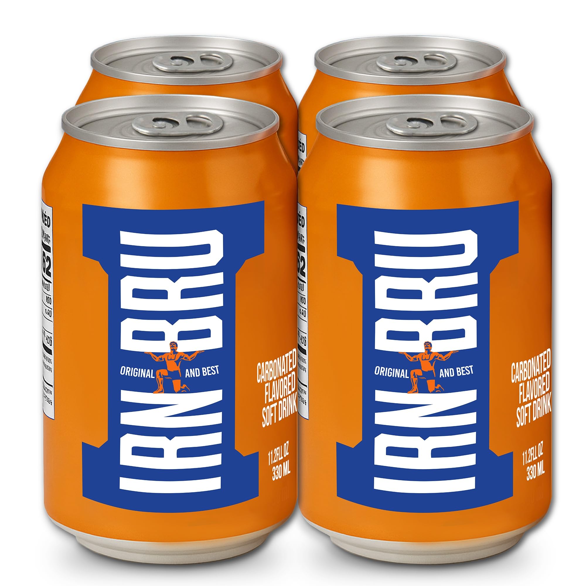 IRN-BRU front packshot showing bold branding and citrus appeal