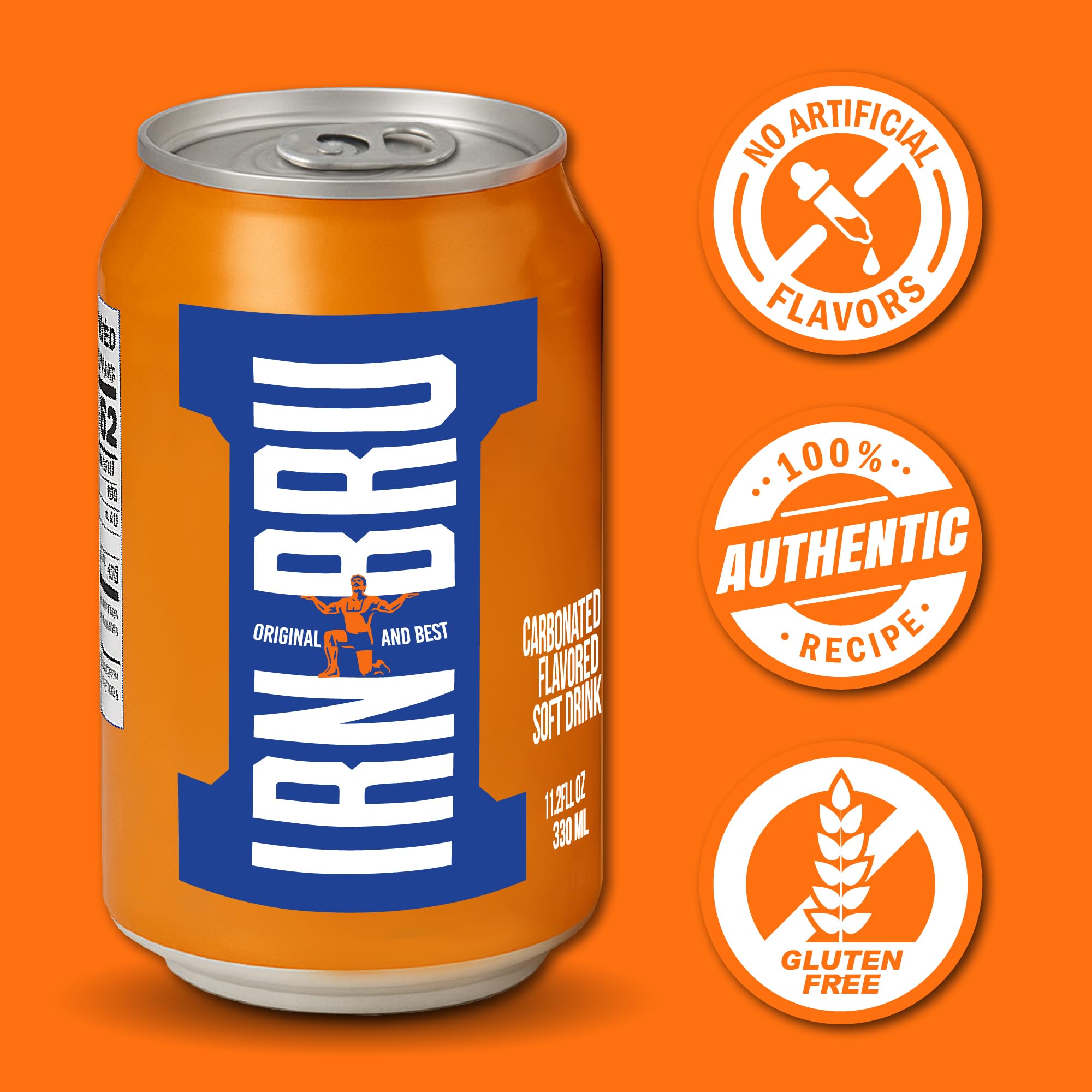 IRN-BRU side label showing North Lanarkshire origin and authenticity