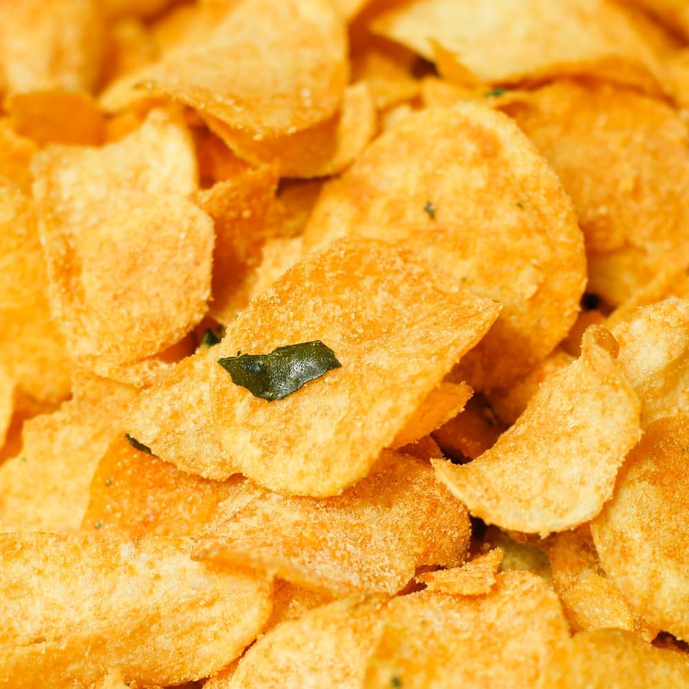 Irvin's close-up of chip texture highlighting crunchy hand-cooked surface