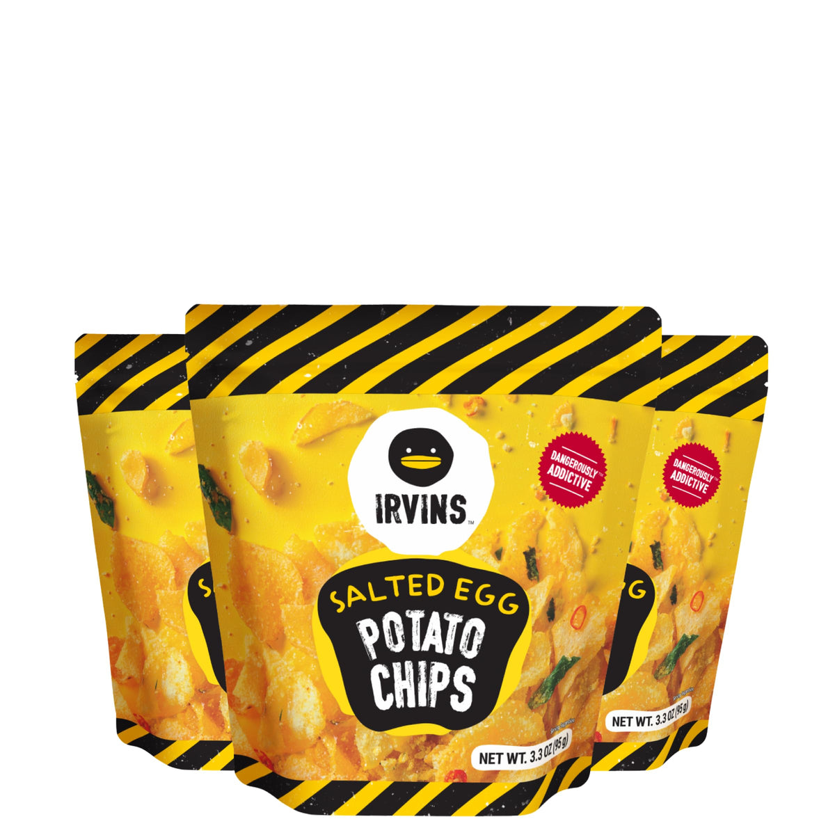 Irvin's front packaging showing branding and flavor, inviting bold snacking