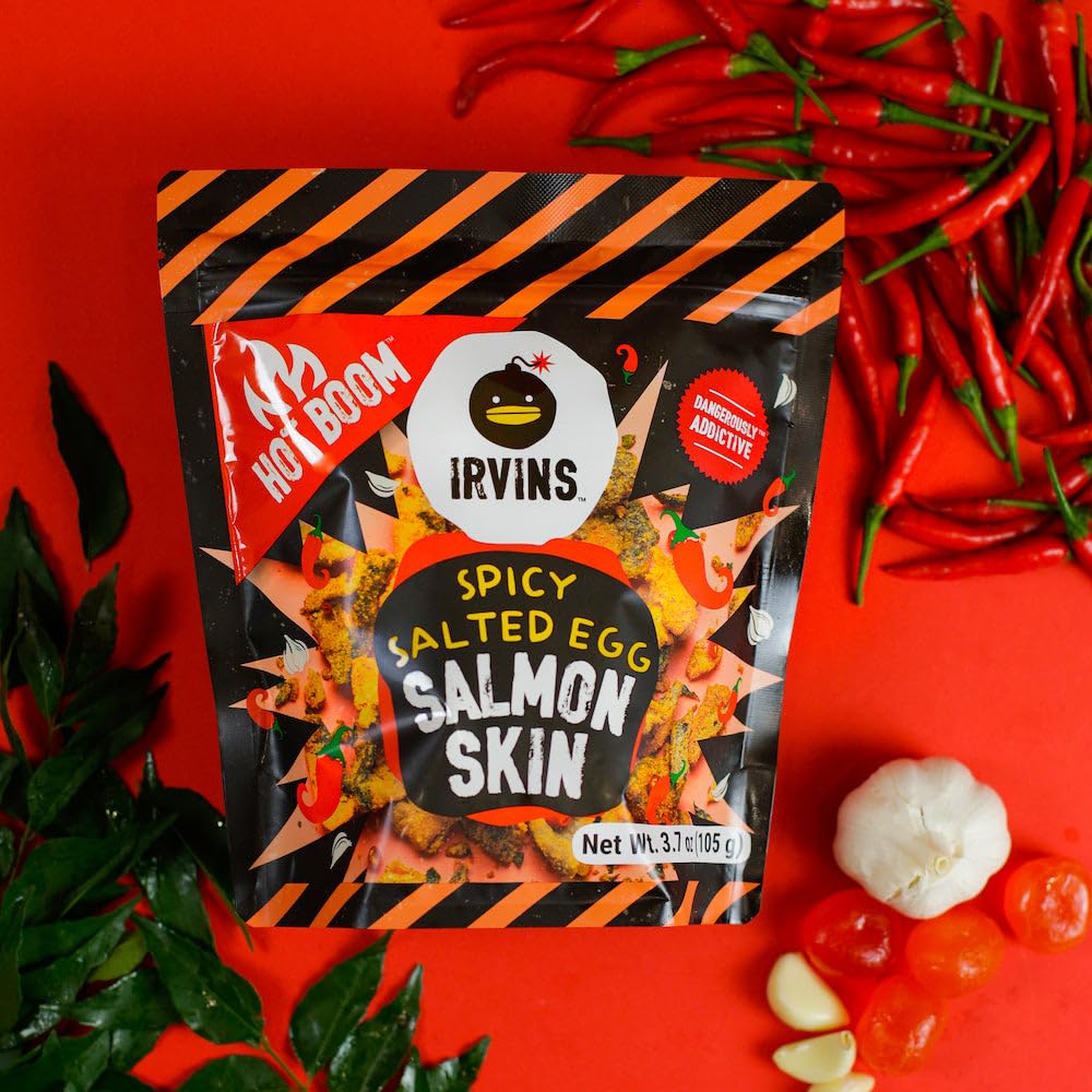 IRVINS salted egg ingredient display highlighting real yolk flavoring