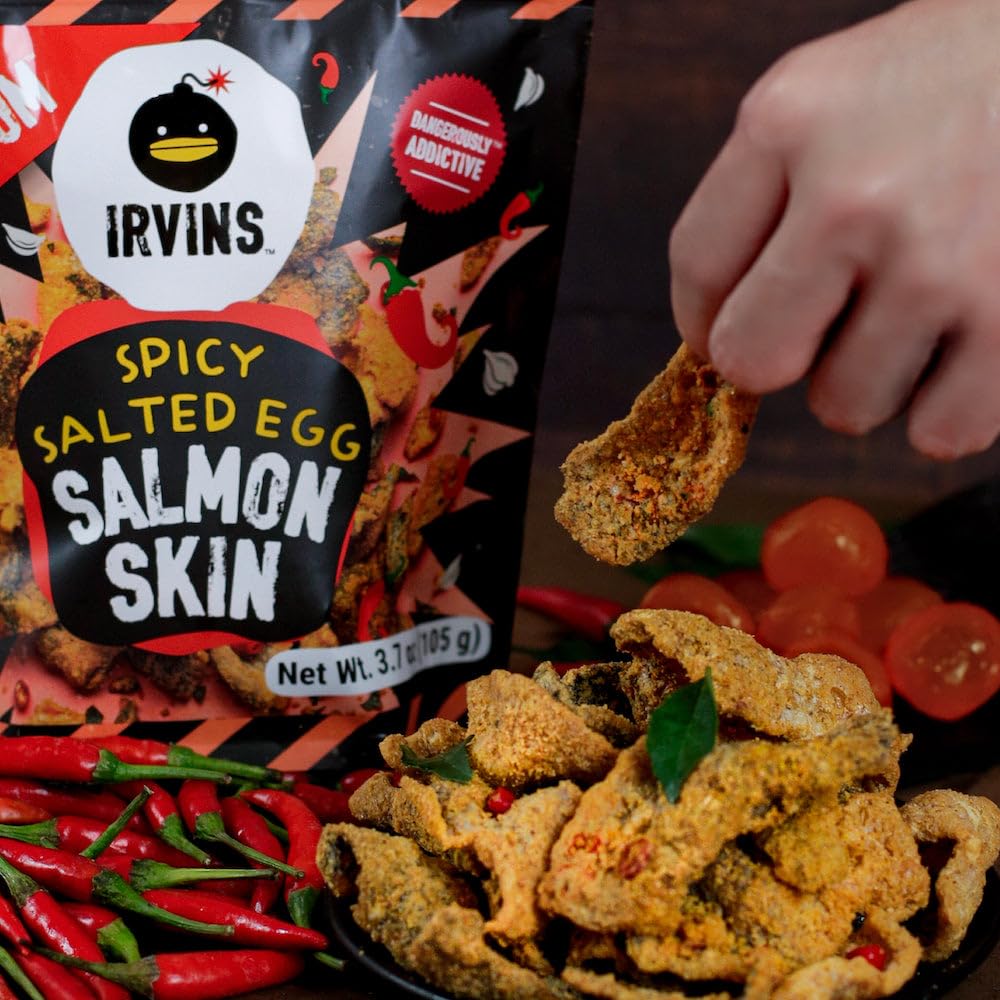 IRVINS served on a plate with garnishes suggesting pairing ideas