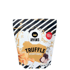 IRVINS truffle chip close-up with visible oil sheen enhancing earthy aroma benefit