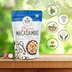 Island Harvest close-up of dry-roasted macadamia texture for fresh taste