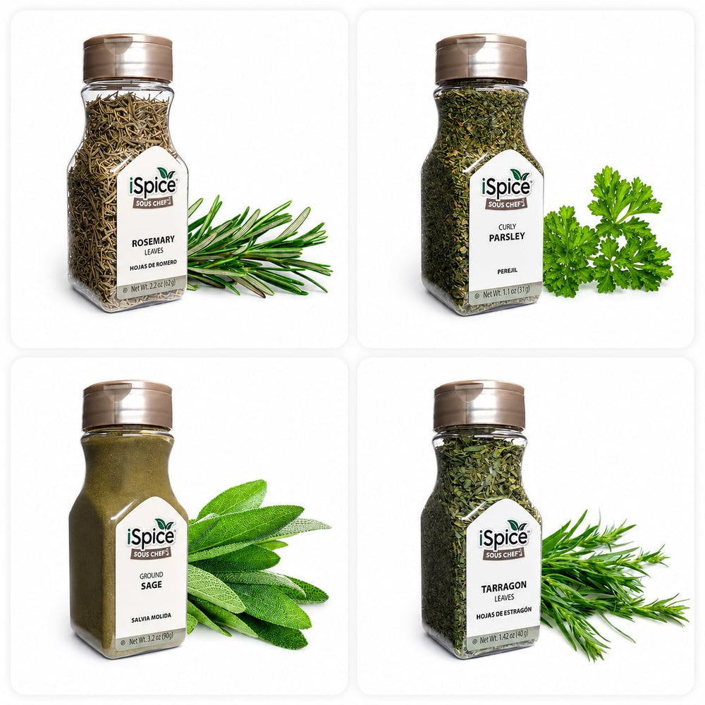 iSpice full collection lined on shelf for easy pantry organization benefit