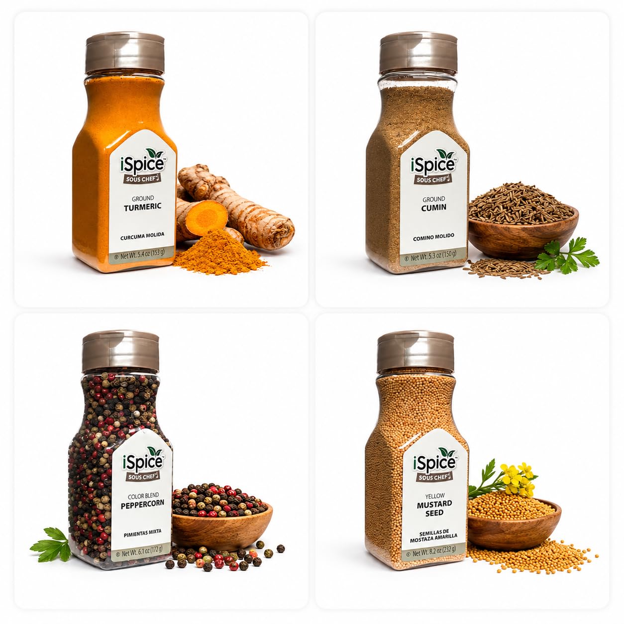 iSpice jar next to spoon illustrating generous 105.3 oz quantity advantage