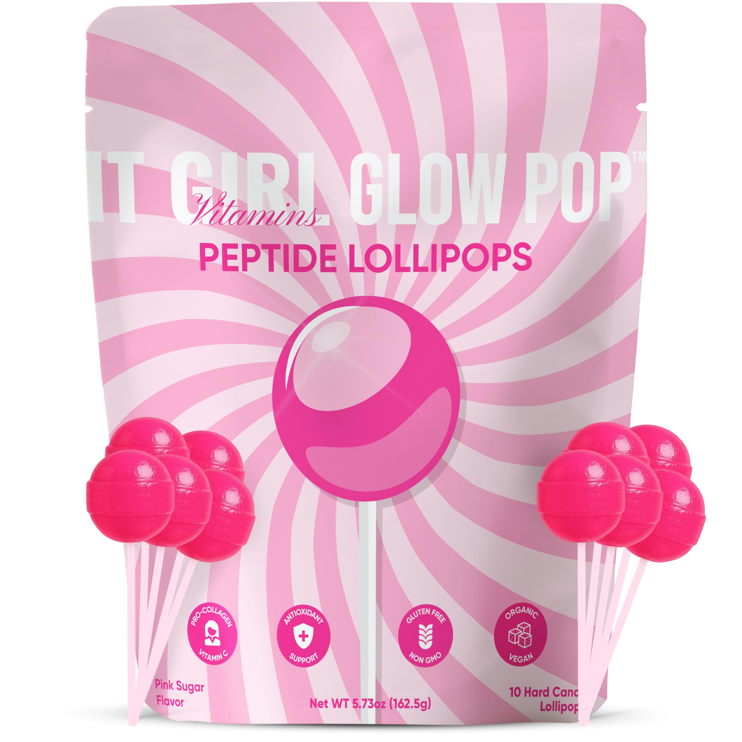 It Girl Vitamins front packaging showing resealable pouch and benefits