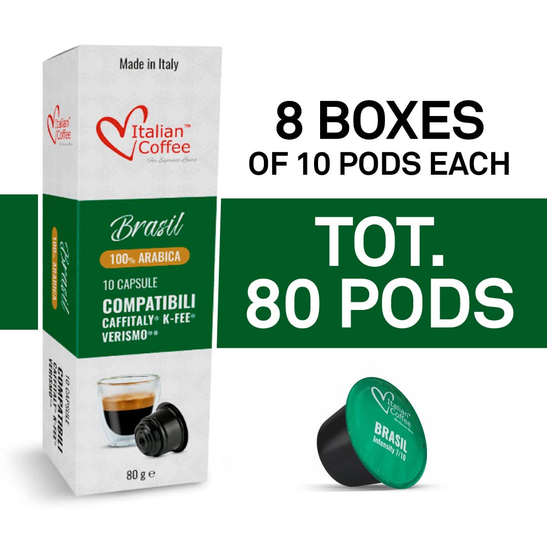 Italian Coffee For Espresso Lovers open box with pods visible highlighting organized 10-pod boxes convenience