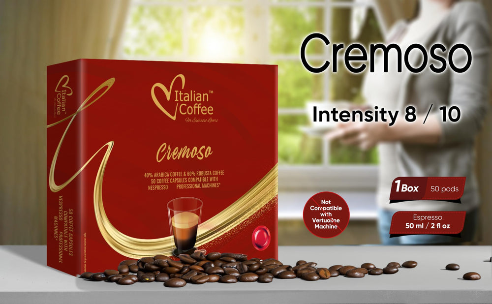 ITALIAN COFFEE FOR ESPRESSO LOVERS capsule close-up highlighting pod build and seal