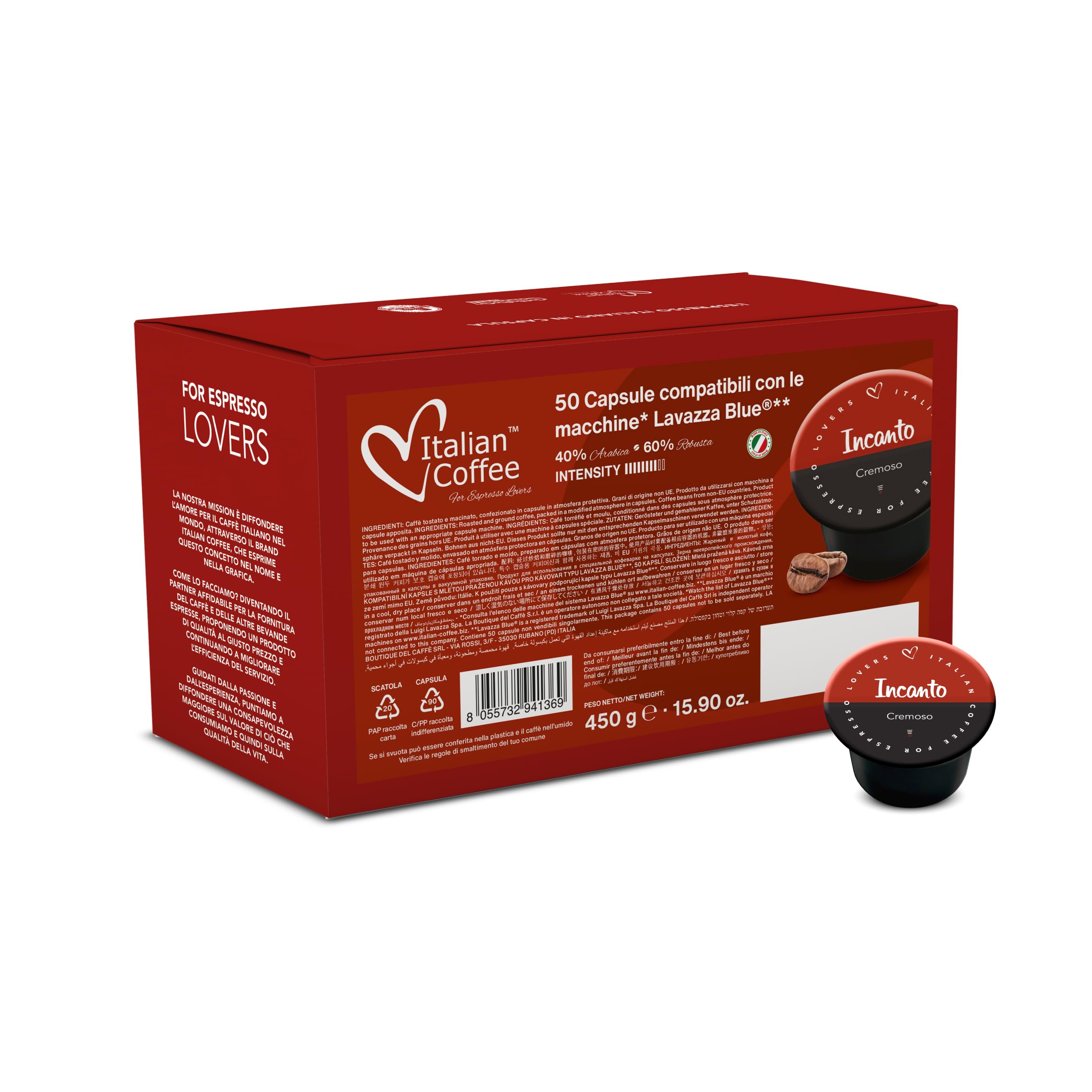 ITALIAN COFFEE FOR ESPRESSO LOVERS single pod close-up highlighting capsule detail and freshness