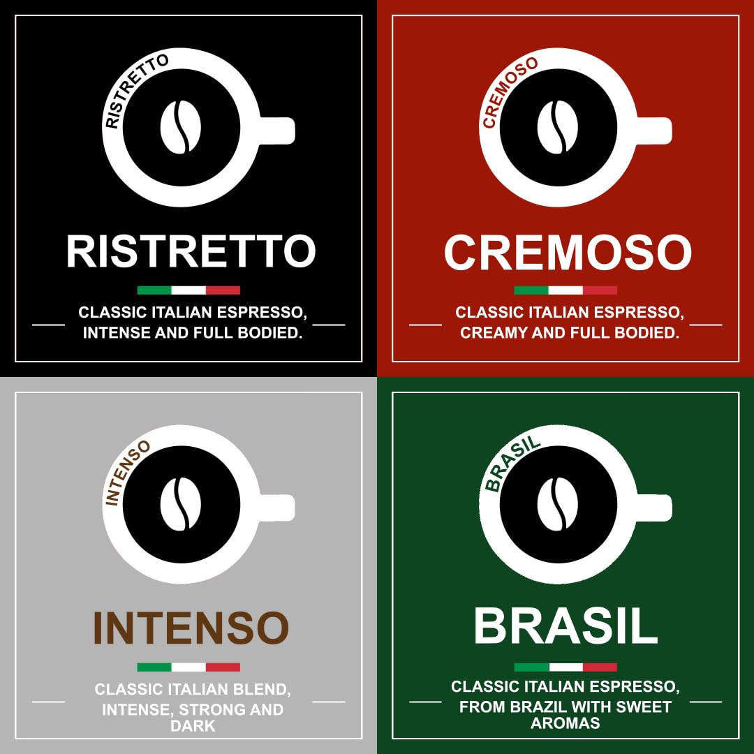 Italian Coffee For Espresso Lovers capsule next to a ruler showing compact, pre-dosed size