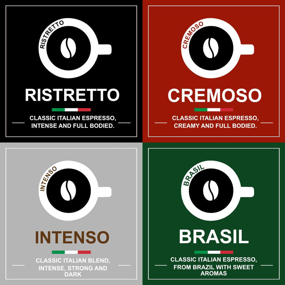 Italian Coffee For Espresso Lovers capsule next to a ruler showing compact, pre-dosed size