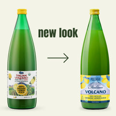Italian Volcano label closeup highlighting organic certification and ingredient clarity
