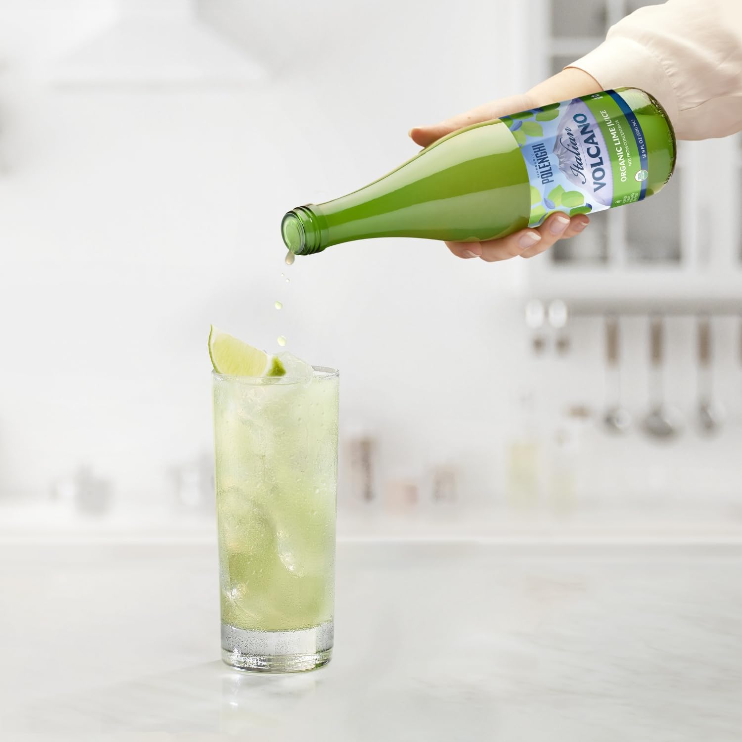 Italian Volcano lime juice used in a dressing bowl enhancing recipe brightness