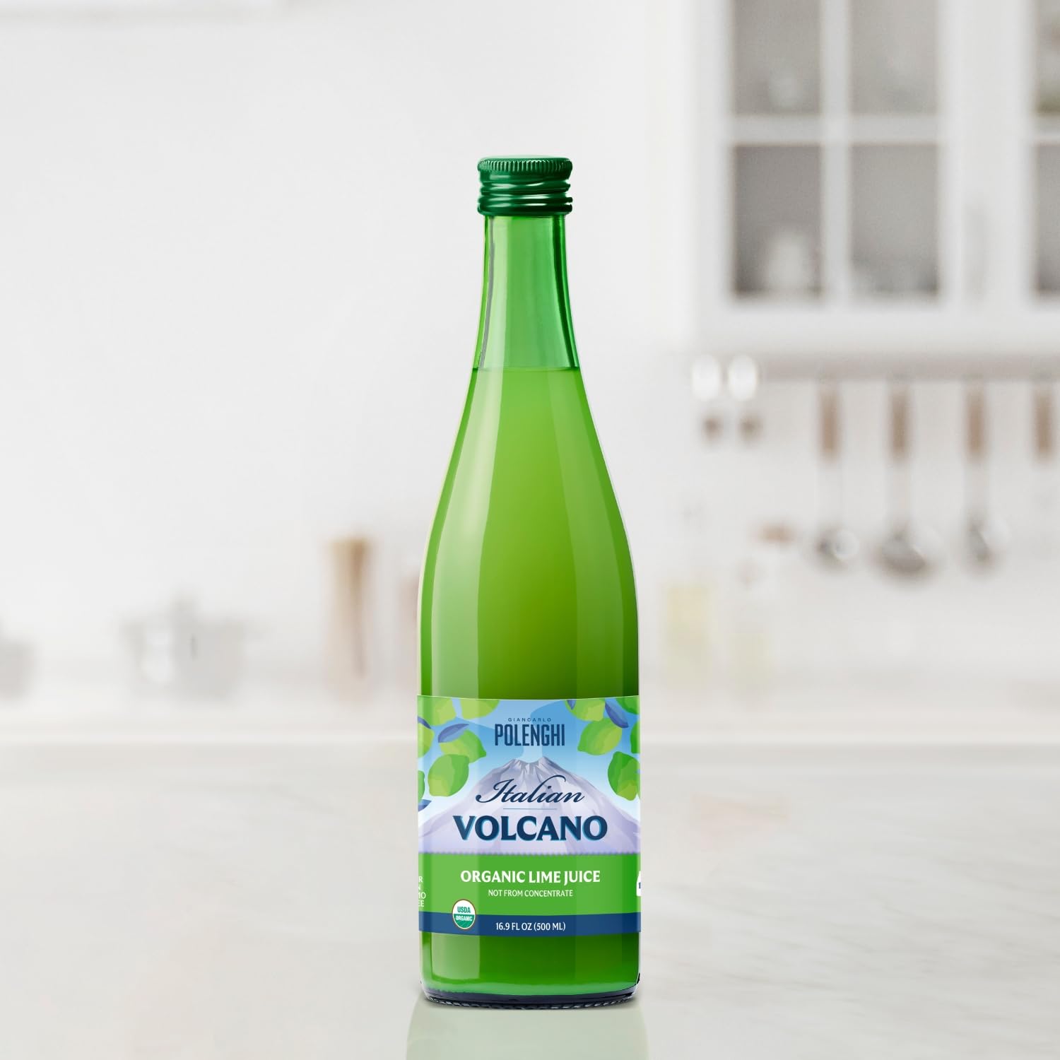 Italian Volcano pouring lime juice into a bowl demonstrating easy measured use