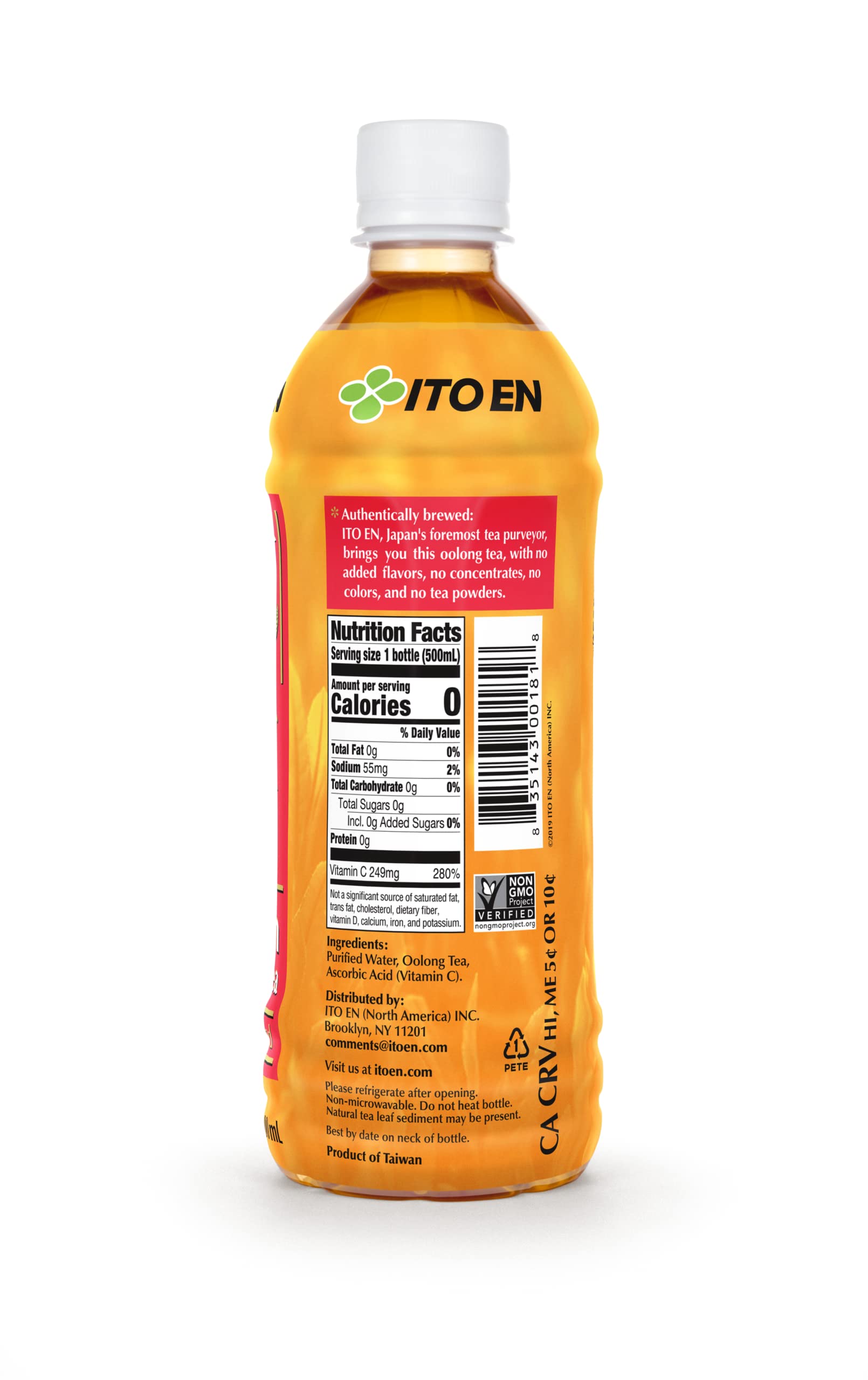 ITO EN Golden Oolong bottle label close-up highlighting whole-leaf blend and clarity