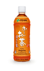 ITO EN hojicha front bottle showing label and savory roasted tea appeal