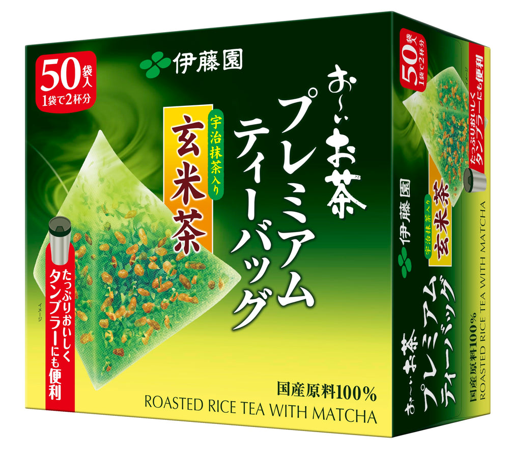 プレミアムティーバッグ front packaging showing Itoen branding and product details, easy identification