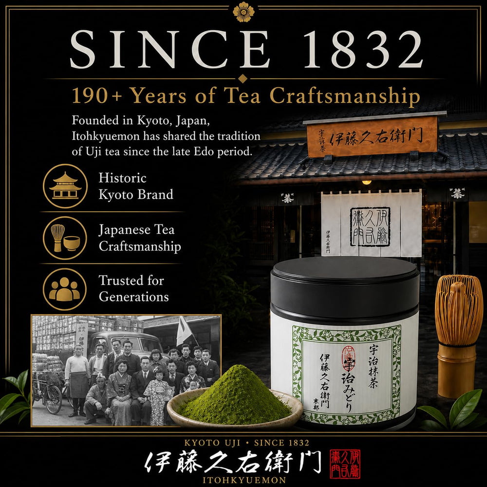 ITOHKYUEMON whisked usucha in tea bowl showing vibrant green color and froth
