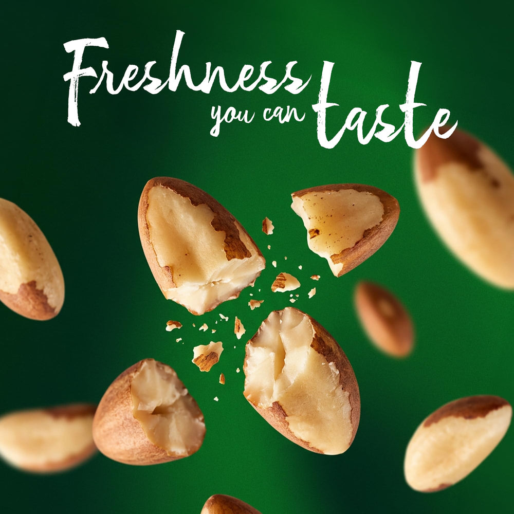It's Good Energy open pouch revealing whole wild-grown Brazil nuts