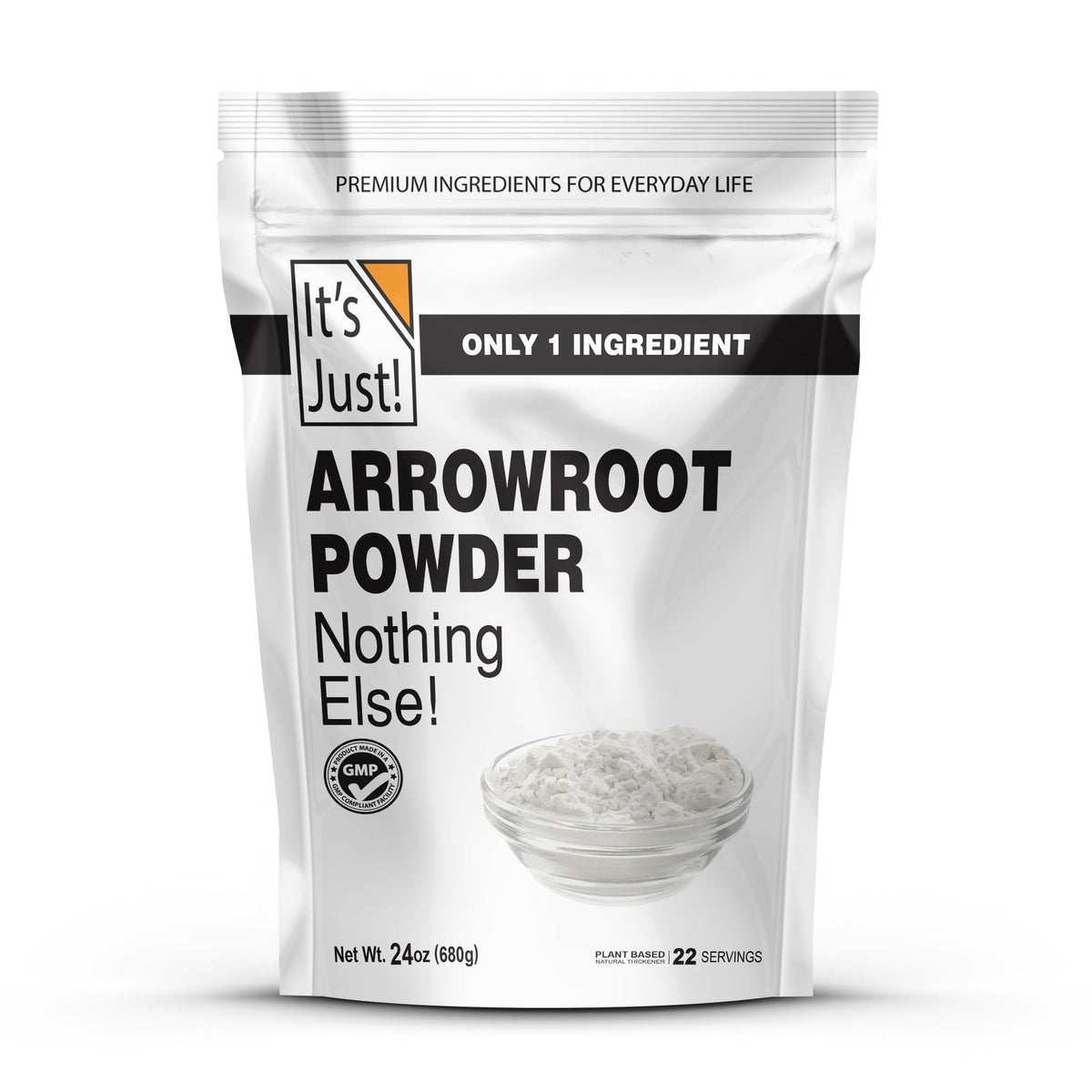 It's Just! front packaging showing resealable pouch and clean label benefits