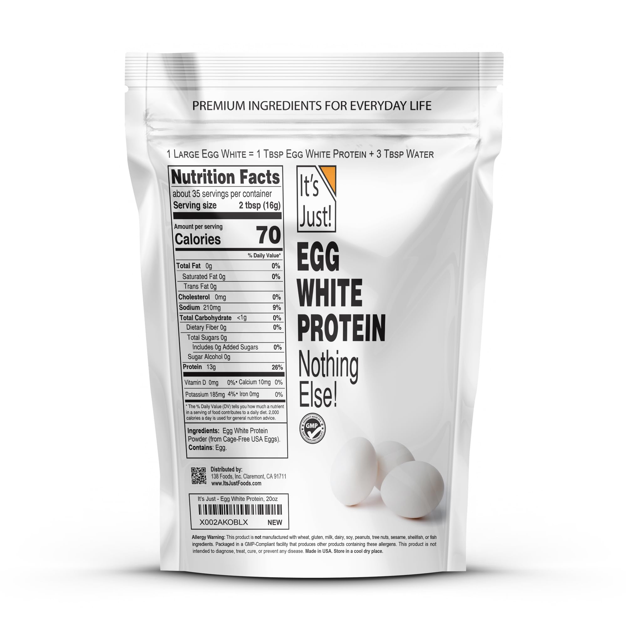 It's Just! open container showing fine powder texture for easy mixing and blending