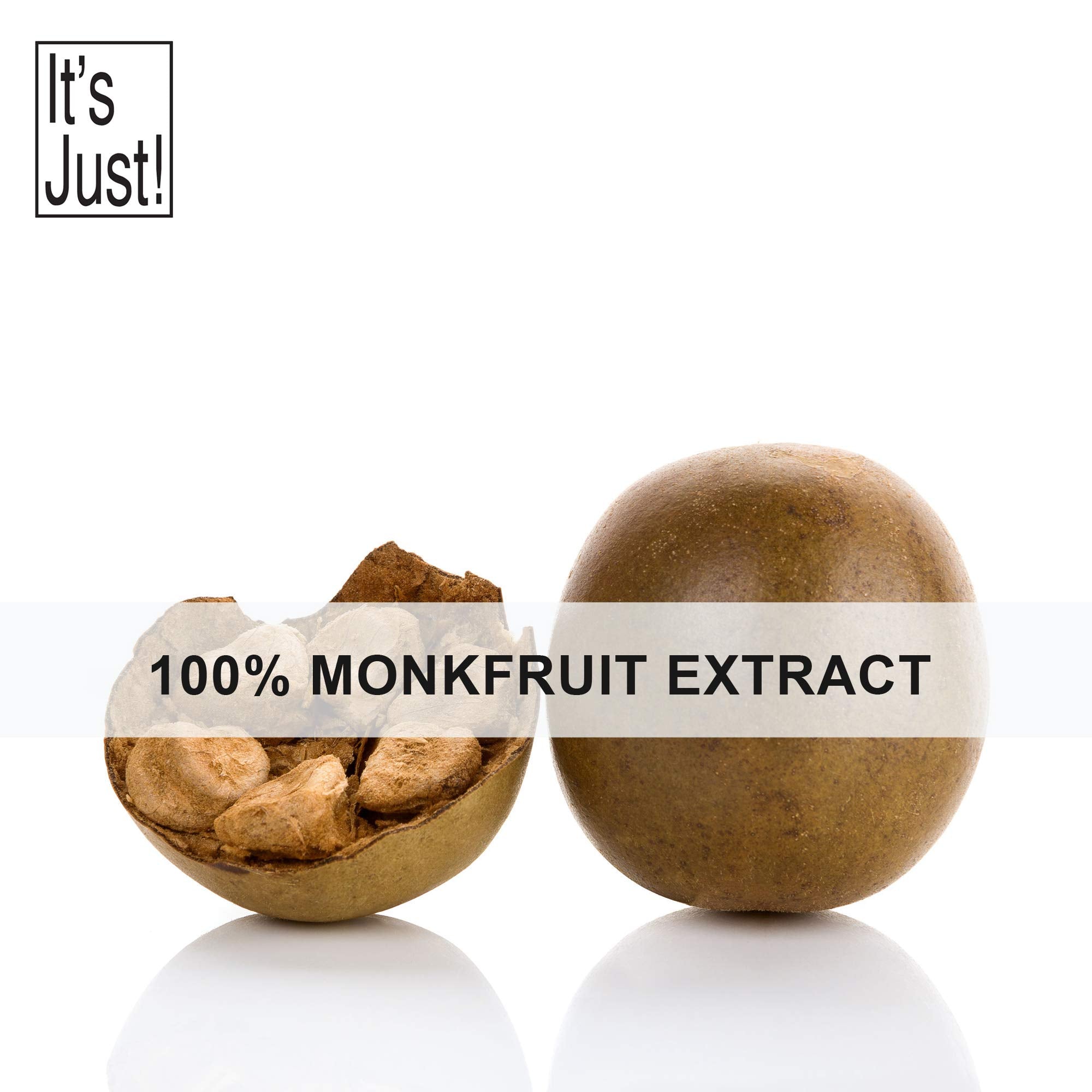 It's Just! powder close-up texture highlighting pure concentrated monkfruit