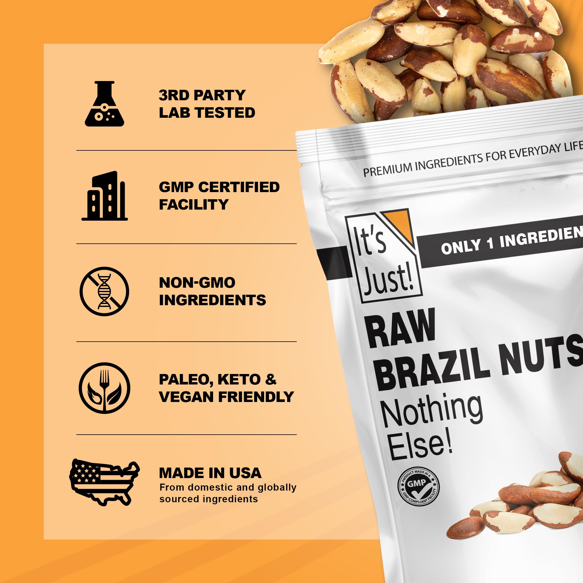 It's Just! resealable zipper detail assuring freshness and easy travel