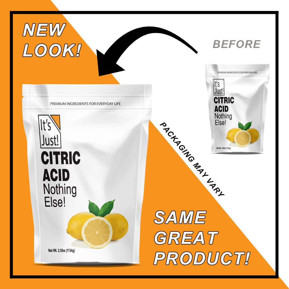 It's Just! pouch beside a 2.5 lb weight for scale showing true size and value benefit long-lasting supply