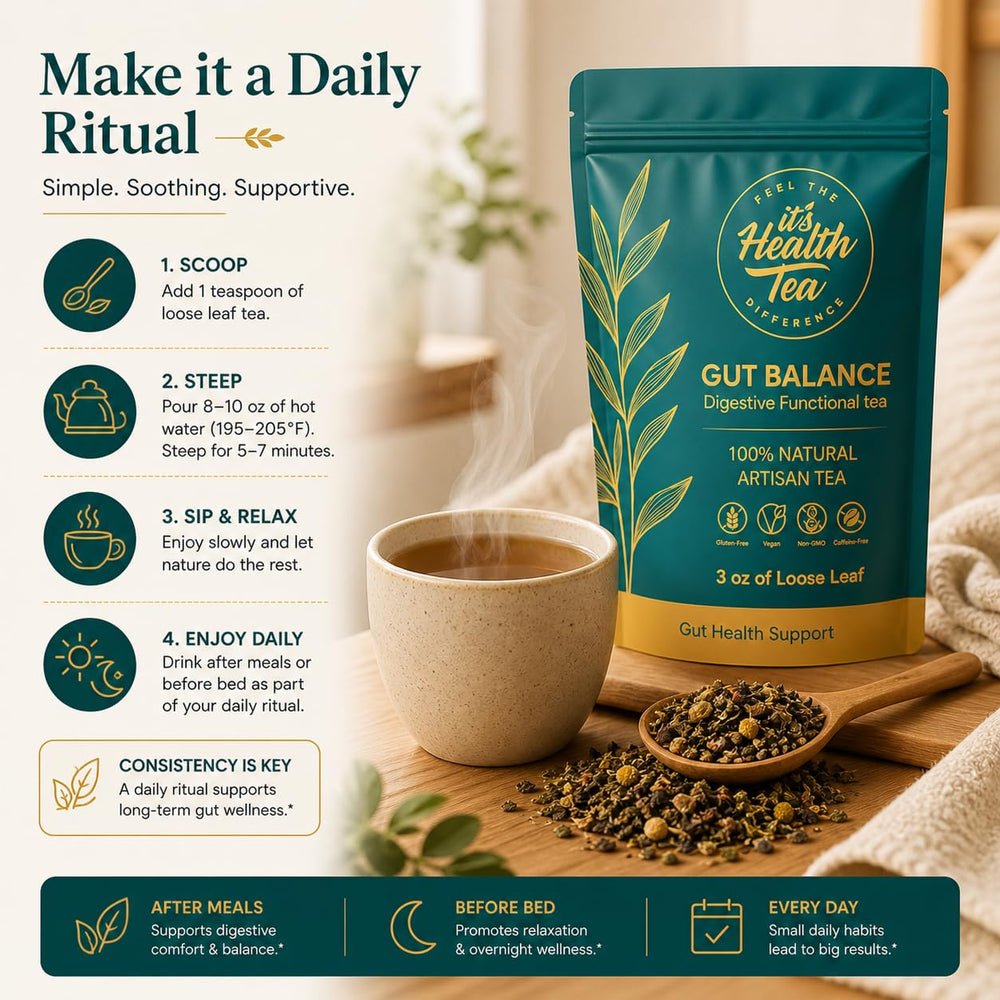ItsHealthTea unbleached tea bag detail showing convenience and quality