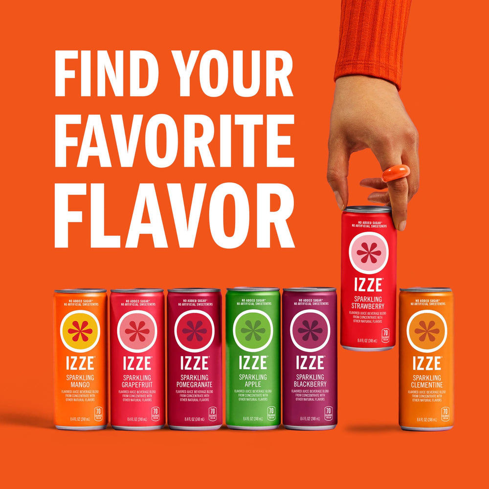 IZZE mango on picnic blanket illustrating social use and easy outdoor refreshment