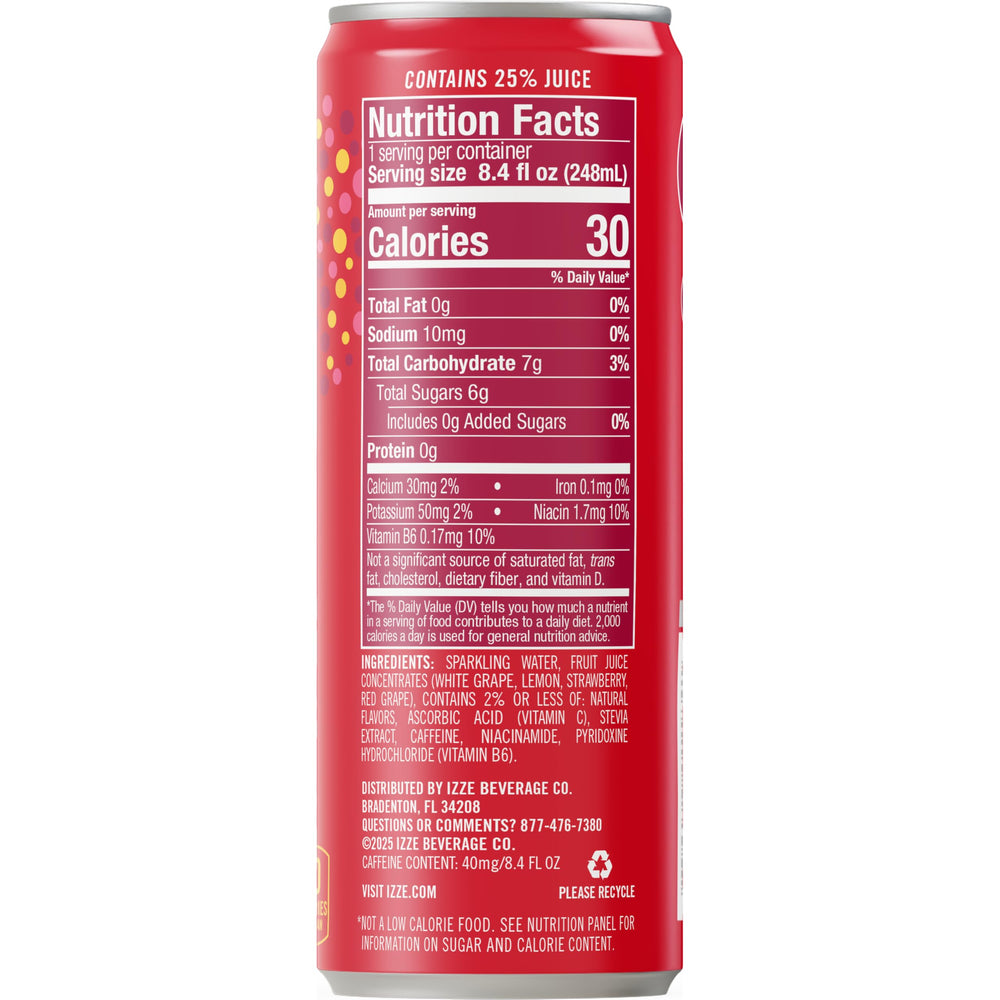 IZZE Spark stocked in fridge illustrating convenience for busy days