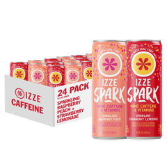 IZZE Spark front packaging showing variety pack and portability