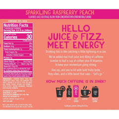 IZZE Spark Raspberry Peach can poured into glass demonstrating refreshing carbonation and sipability
