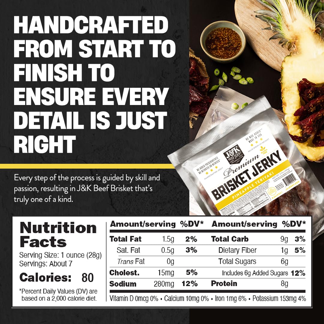J&K Jerky ingredients and nutrition label clear for informed choice benefit