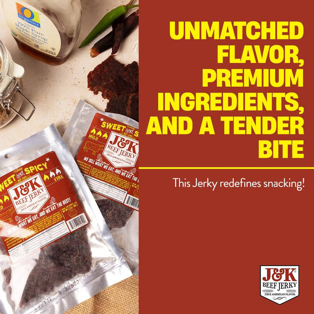 J&K Beef Jerky used on a hiking trail demonstrating convenient on-the-go energy