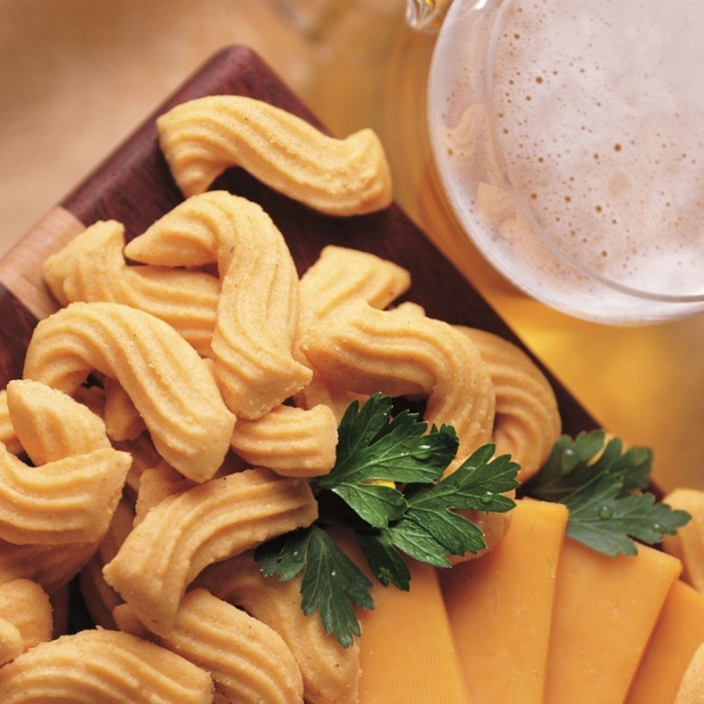 j&m cheese straws served on a party platter demonstrating easy entertaining appeal