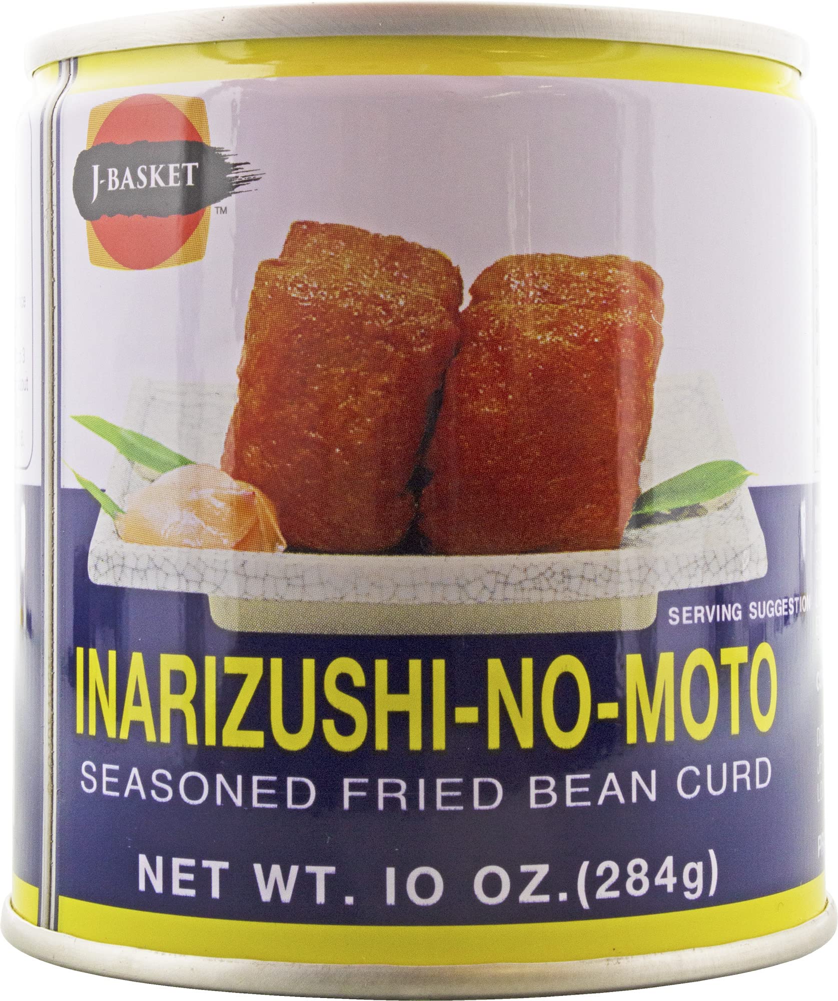 J-BASKET front view of 10oz can showing label and easy-open top for convenience