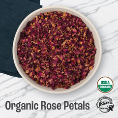 J MAC BOTANICALS close-up of dried petals texture and color for culinary use