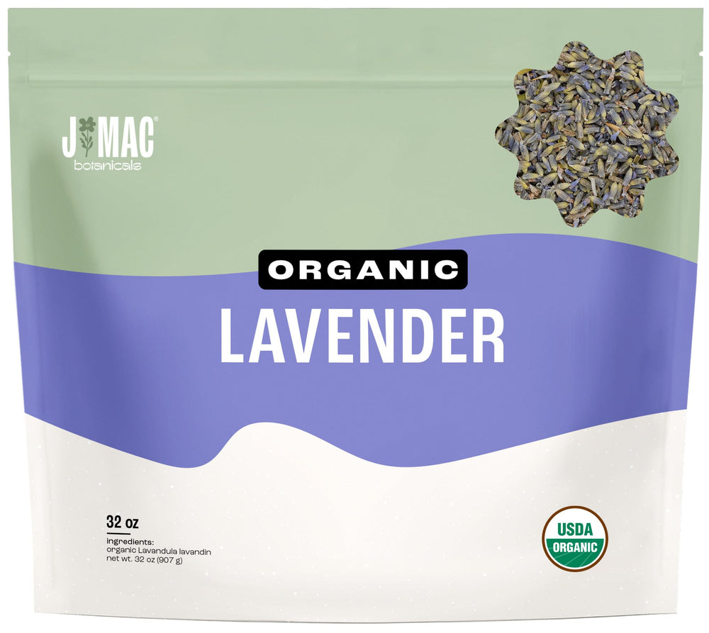 J MAC BOTANICALS front packaging of 32 oz bag showing label and resealable top for freshness