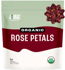 J MAC BOTANICALS front packaging showing organic bag and volume benefit