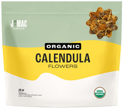 J Mac Botanicals front packaging showing resealable 16 ounce bag and organic label benefits