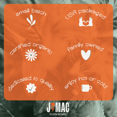 J MAC BOTANICALS steaming cup of nettle tea highlighting comforting hot brew benefit