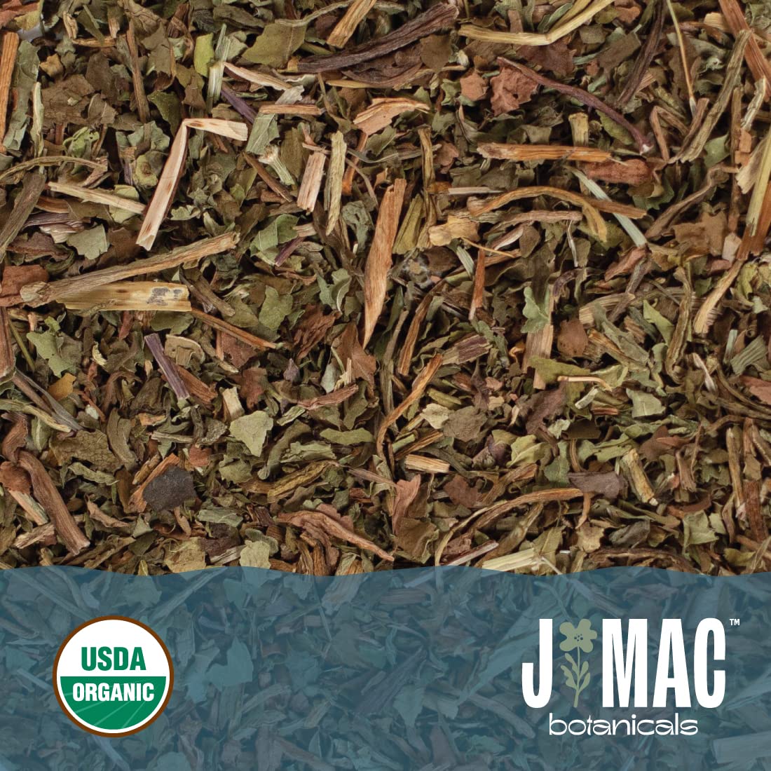 J Mac Botanicals pouch next to a kitchen scale illustrating the 4 oz quantity and portion size