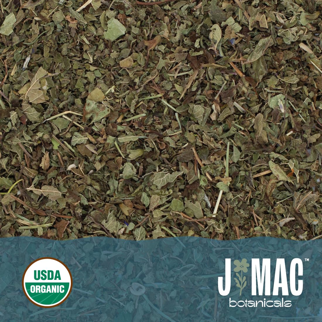 J Mac Botanicals 16 oz package beside common objects for scale benefit