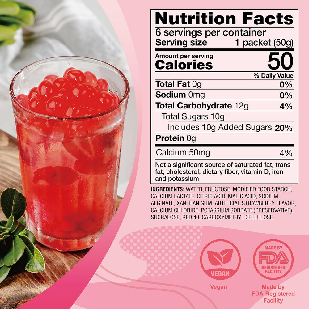 J WAY nutritional label close-up showing ingredients and info