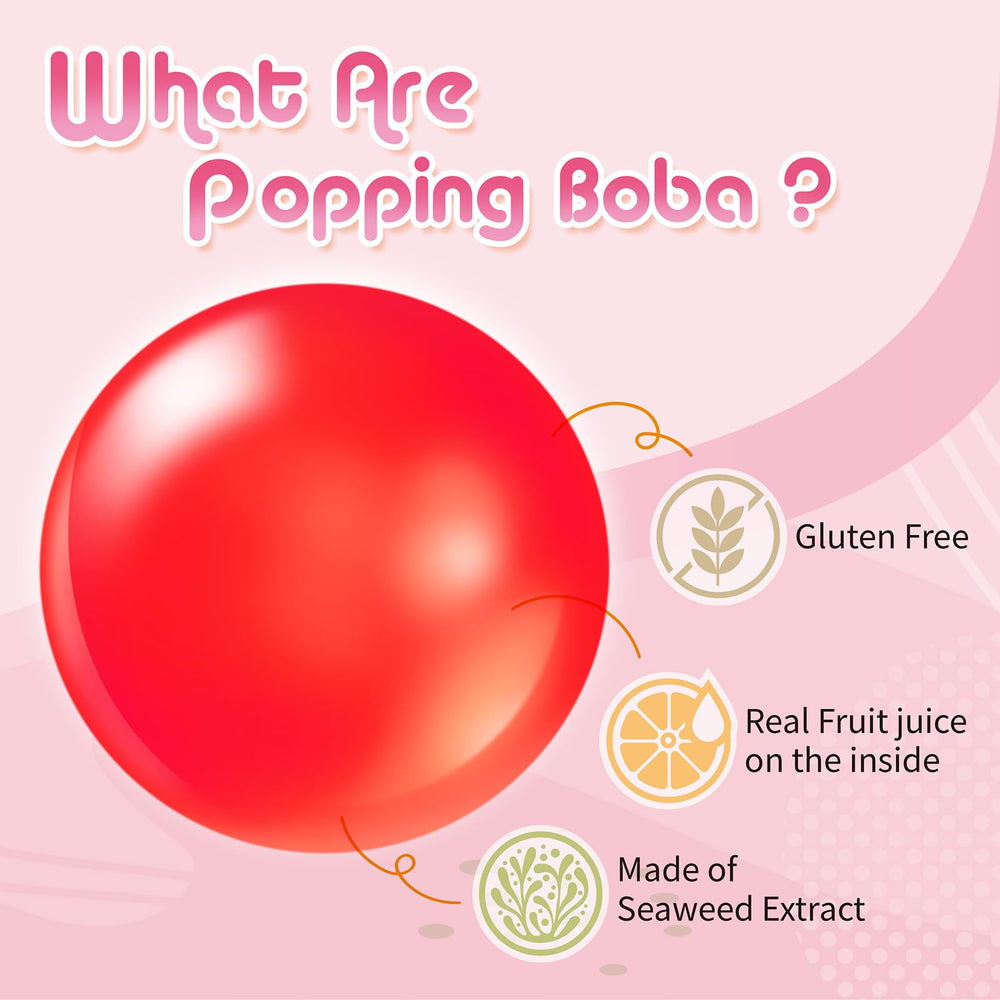 J WAY popping boba in bubble tea glass adding color and pop